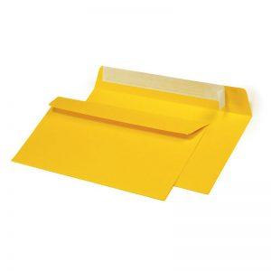 Конверт из цветной бумаги С65, желтый, 120г.,отрывная лента