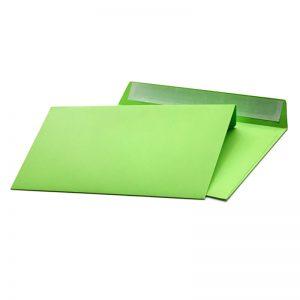 Конверт из цветной бумаги С65, зеленый, 120г.,отрывная лента