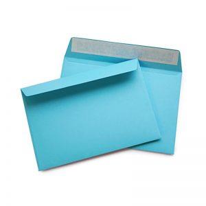 Конверт из цветной бумаги квадратный 160х160 мм, голубой